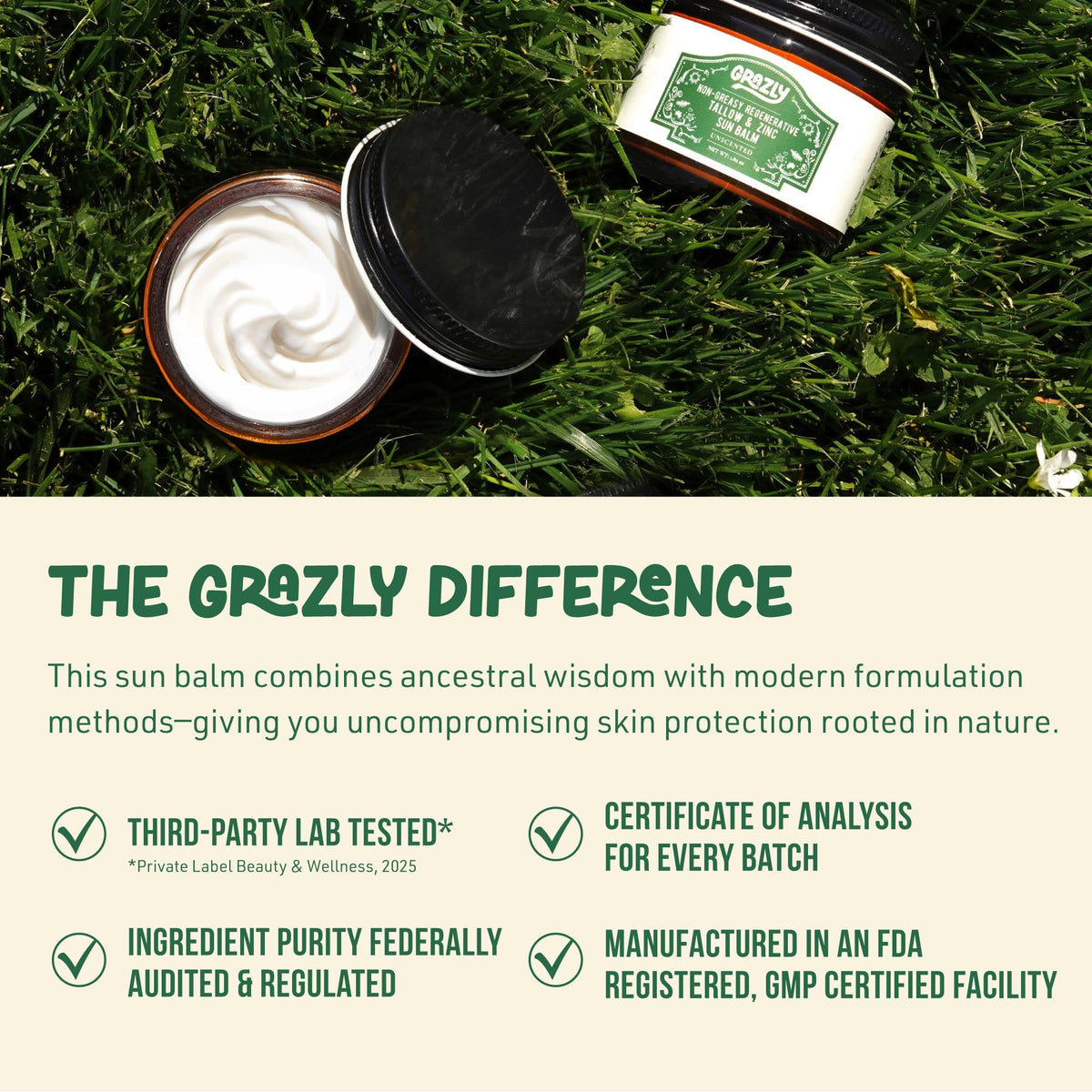 Grazly water-resistant sun balm in tube packaging during outdoor activity.