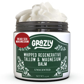 Grazly Whipped Beef Tallow Unscented Jar offers rich, fast-absorbing moisture.