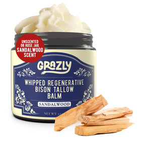 Grazly whipped bison tallow balm jar close-up for nourishing moisture