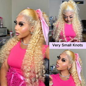Grcabeir blonde 613 curly hair wig for versatile styling