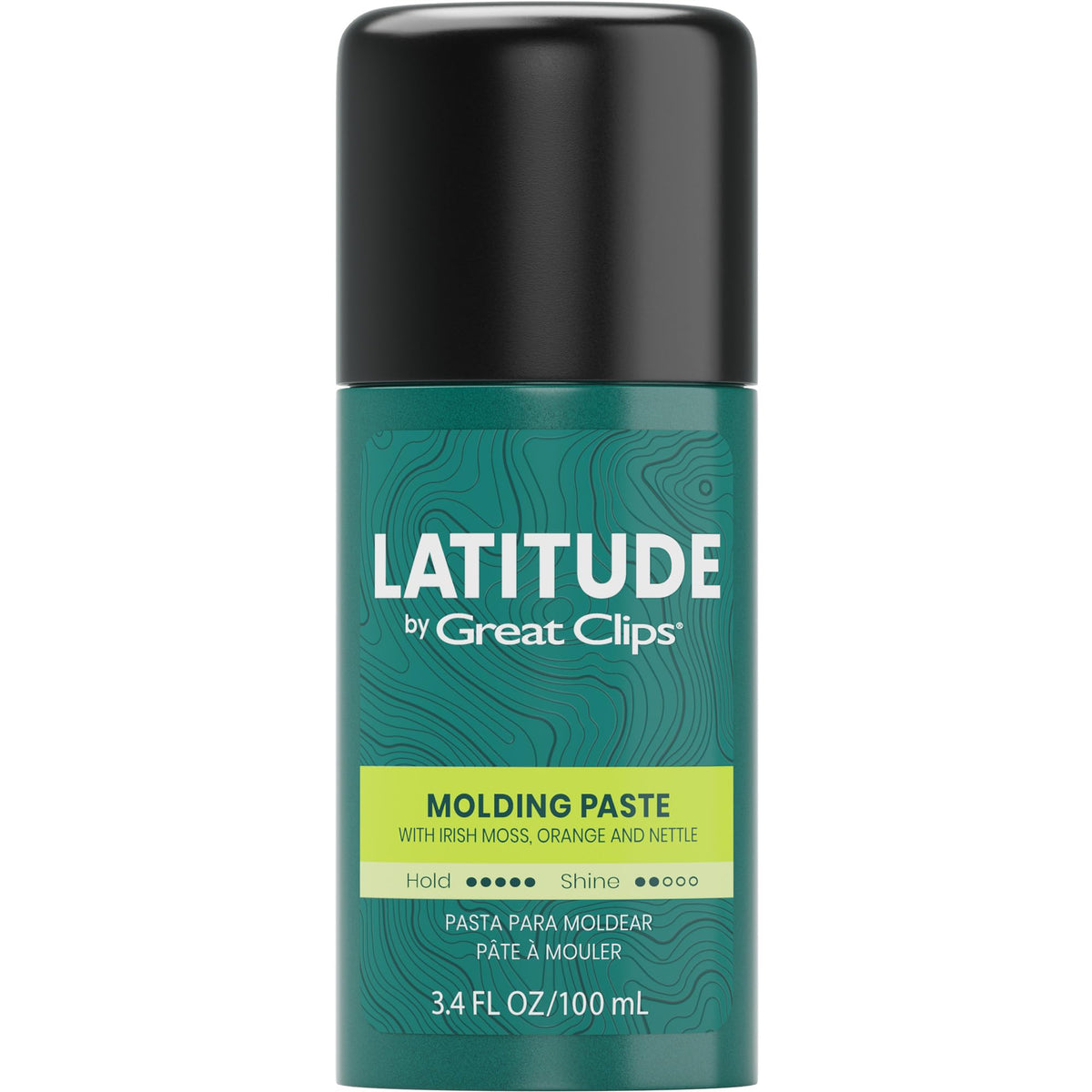 GREAT CLIPS Latitude Molding Paste bottle and pour demonstrate long-lasting hold.