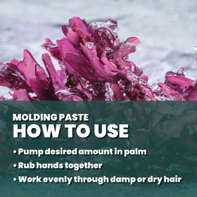 GREAT CLIPS Latitude Molding Paste hands applying shows quick distribution through hair.