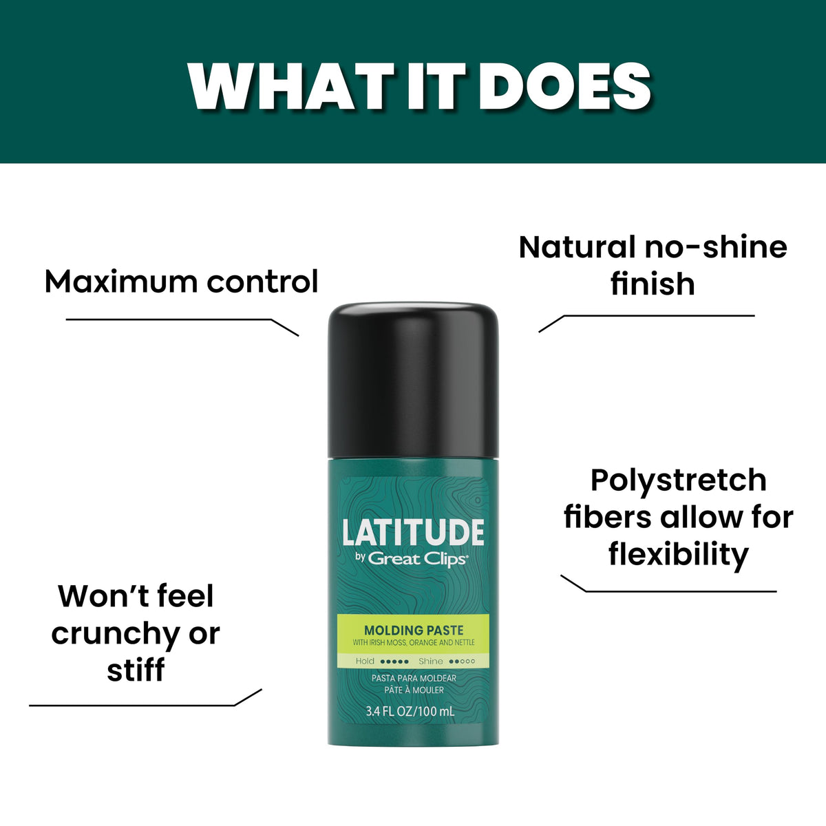 GREAT CLIPS Latitude Molding Paste packaging varies, signaling consistent performance.