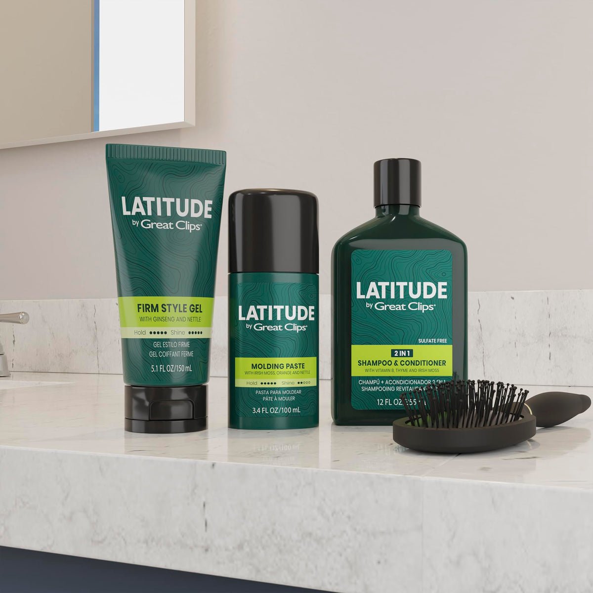 GREAT CLIPS Latitude packaging variation shown for easy storage.