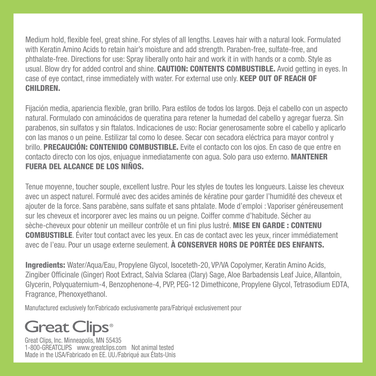 Great Clips Latitude Spray Gel helps refresh style during the day.