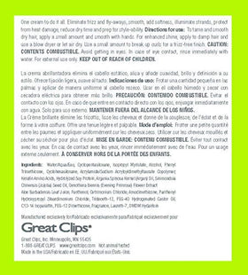 GREAT CLIPS Glossing Multi-Task Cream speeds up drying time.