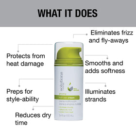 GREAT CLIPS Glossing Multi-Task Cream adds shine to damp hair.