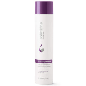 Great Clips Solutions Moisturizing Shampoo bottle closeup showing hydrating hair care