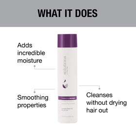 Great Clips Solutions Moisturizing Shampoo beside conditioner promising moisture for dry hair