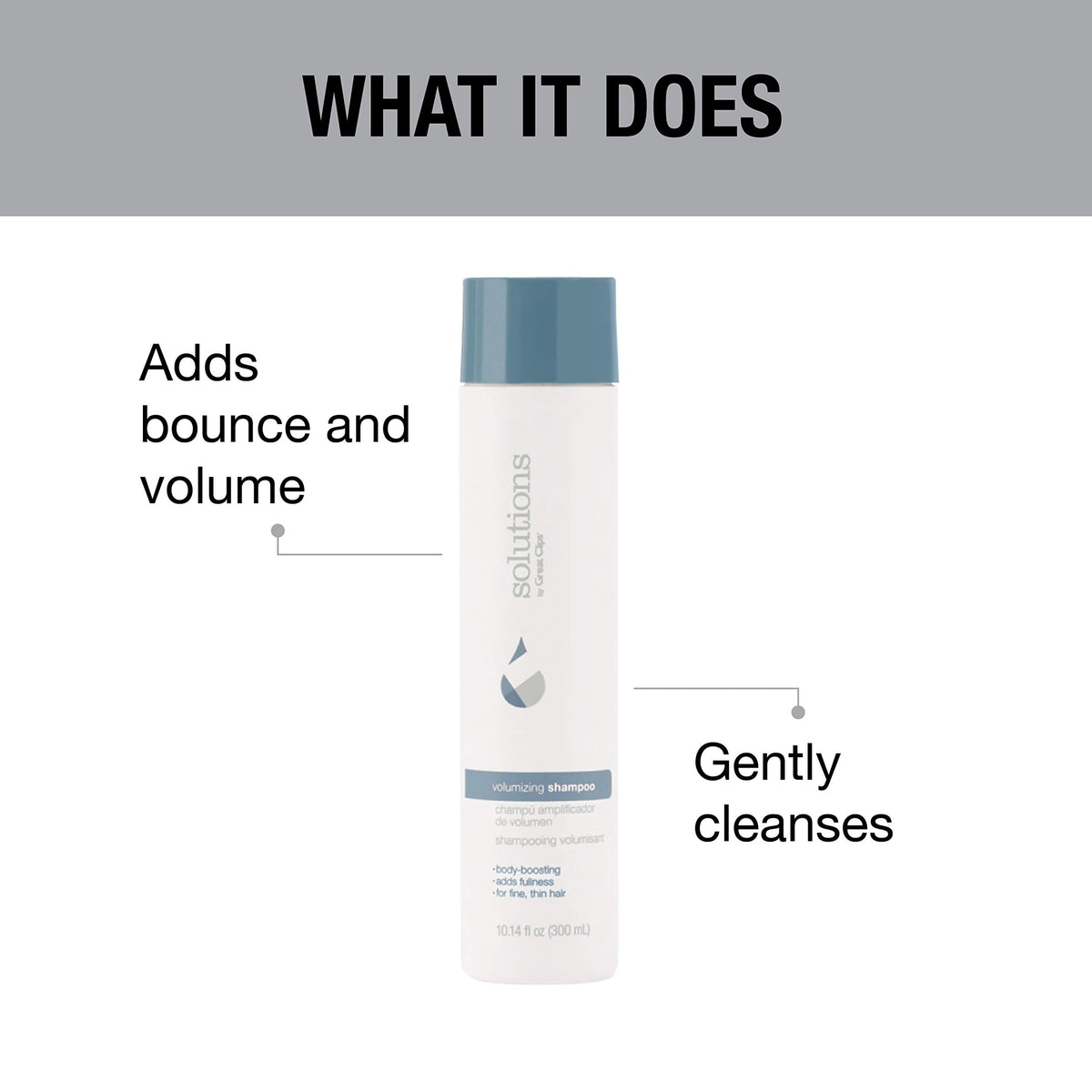 Great Clips Solutions Volumizing Shampoo hair volume application demonstrates fuller feel