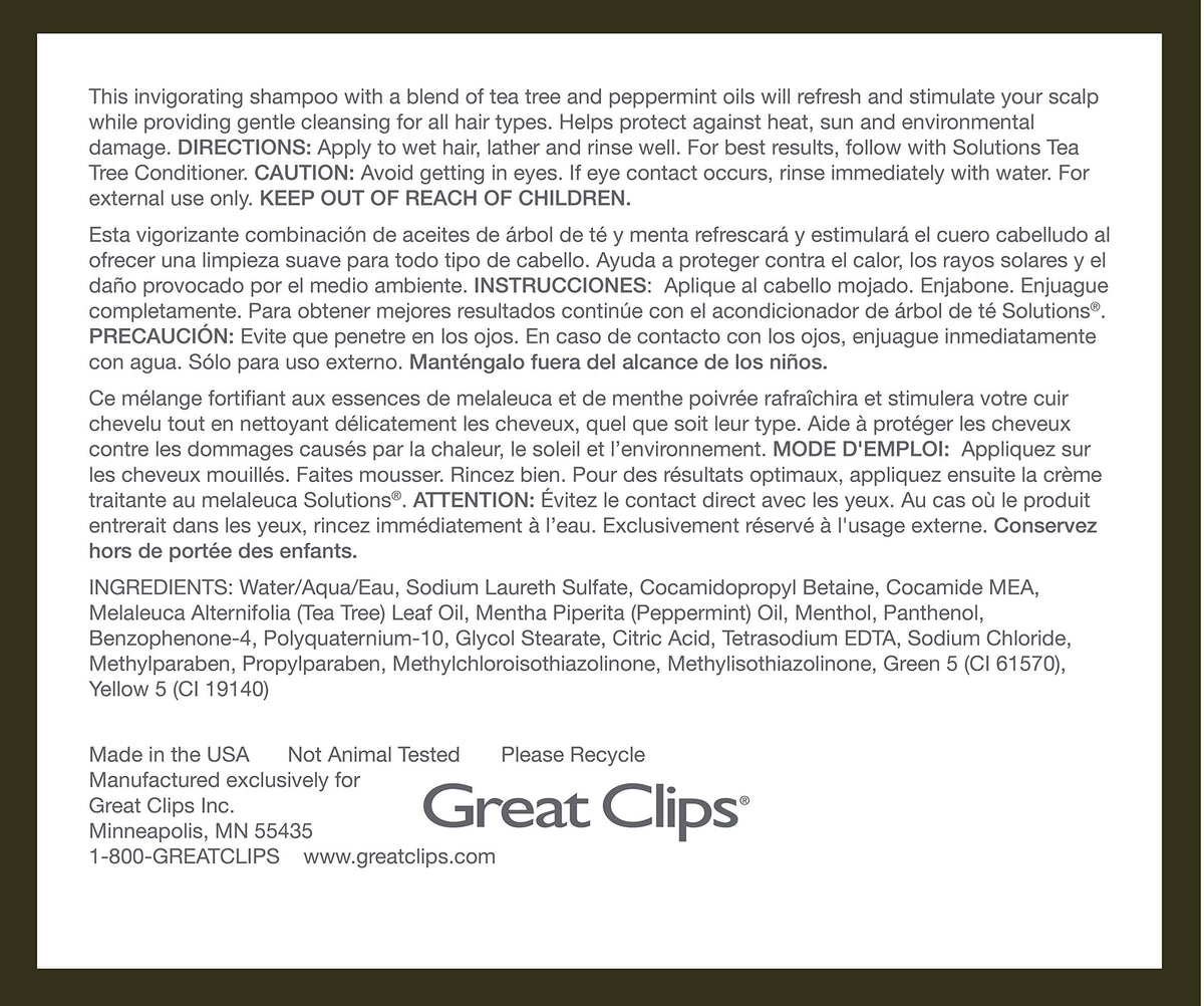 GREAT CLIPS Tea Tree Shampoo after-wash look with healthy shine