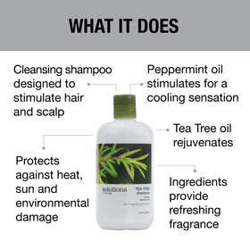 GREAT CLIPS Tea Tree Shampoo scalp care shown with a soothing minty feel