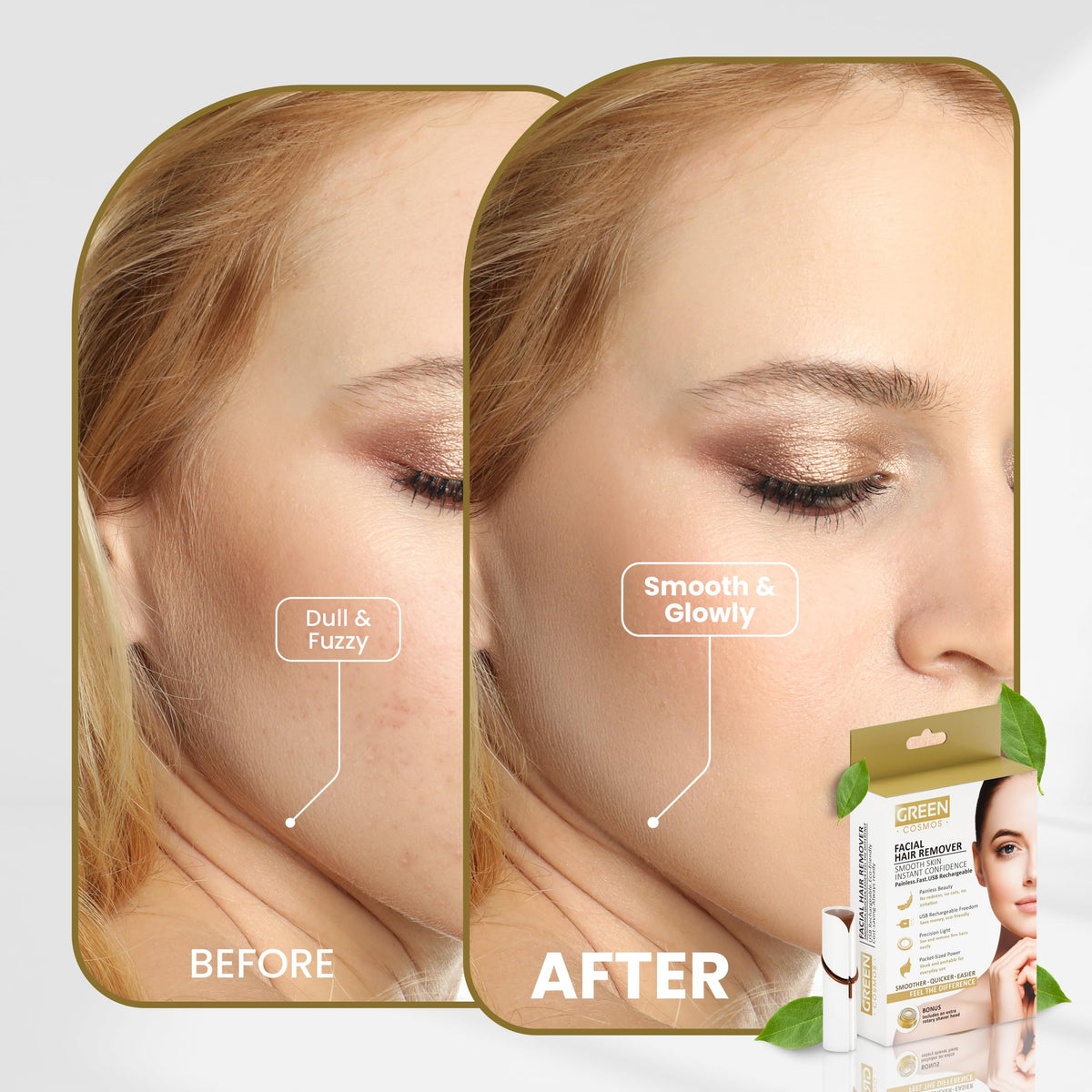 Green Cosmos sensitive-skin friendly design minimizes redness and irritation.