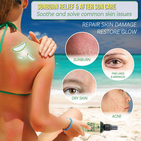 Green Leaf Naturals Aloe Vera Spray mist application cools and soothes skin