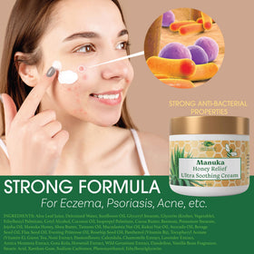 Green Leaf Naturals Manuka Honey Face Cream jar closeup emphasizing smooth daily hydration