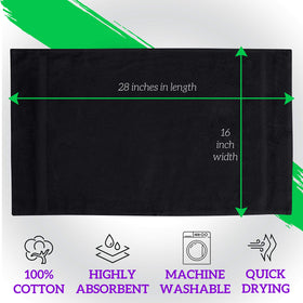 GREEN LIFESTYLE 16x25 black towels drying hair and quick moisture recovery