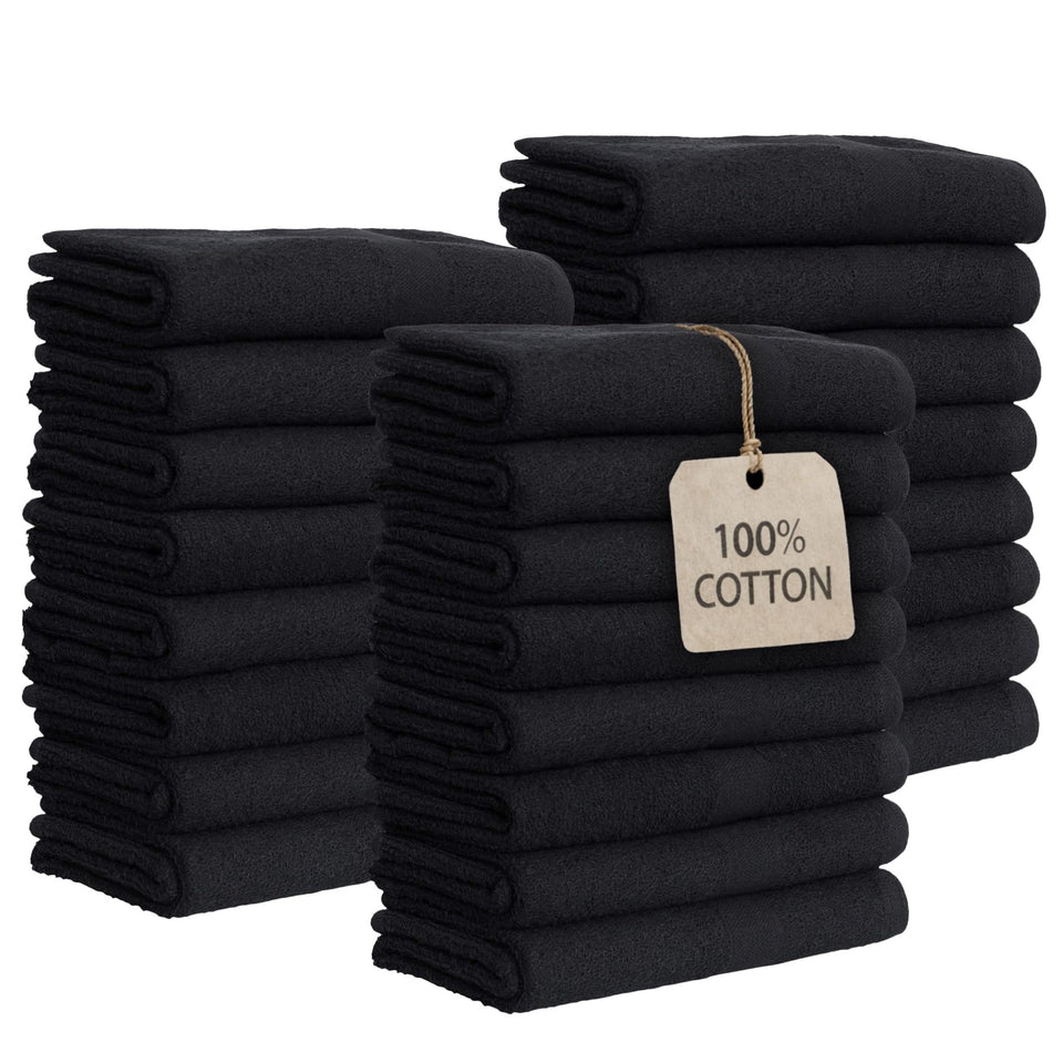 Green Lifestyle black bleach-proof towel 16x25 dries hair quickly in a salon setting.