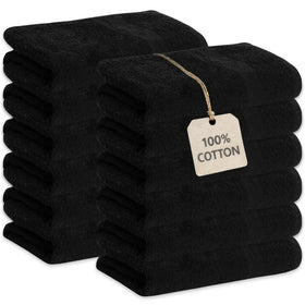 GREEN LIFESTYLE black bleach-proof towels closeup weave highlighting durable salon use