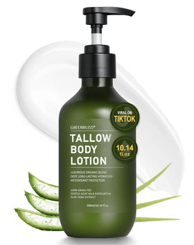 GreenBliss beef tallow lotion bottle with vanilla scent for daily hydration