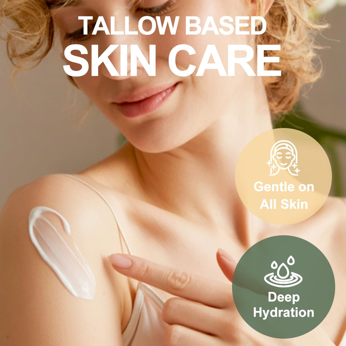 Creamy texture of GreenBliss lotion being massaged into skin