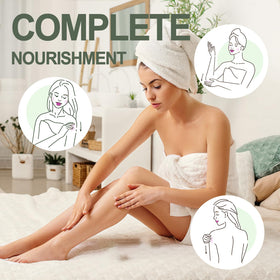 Crepey skin areas treated with GreenBliss lotion for smoother feel