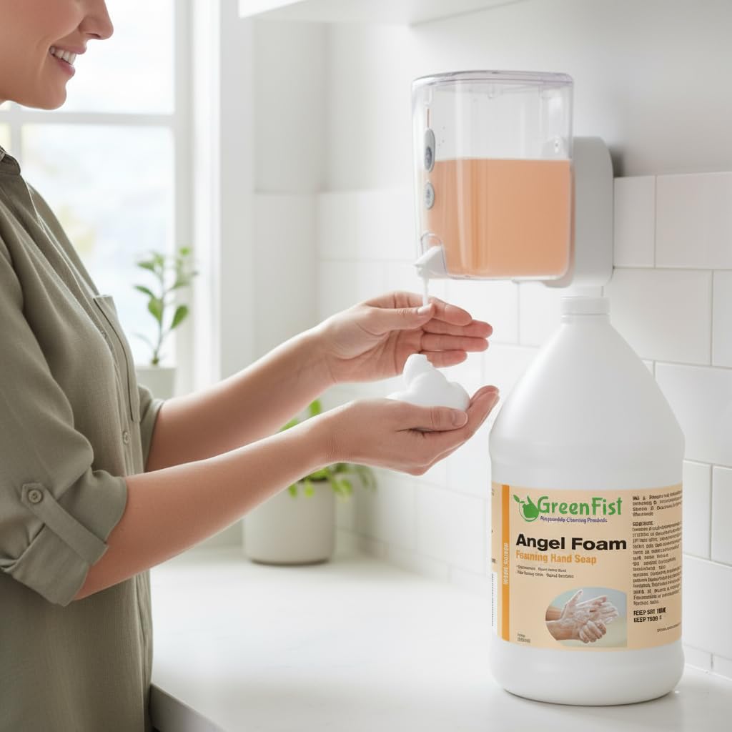 GreenFist angel foam lather highlights luxurious, gentle cleansing for sensitive skin.