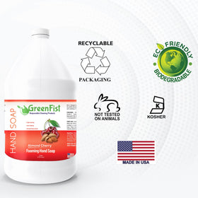 GreenFist foaming hand soap refill USA-made stamp confirms domestic production