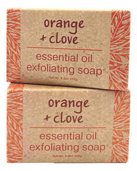 Greenwich Bay Orange and Clove exfoliating bath bar showing citrus zest for a refreshing cleanse