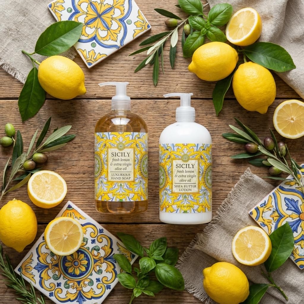 Greenwich Bay Sicily Lotion bottle highlighting rich hydration for daily use