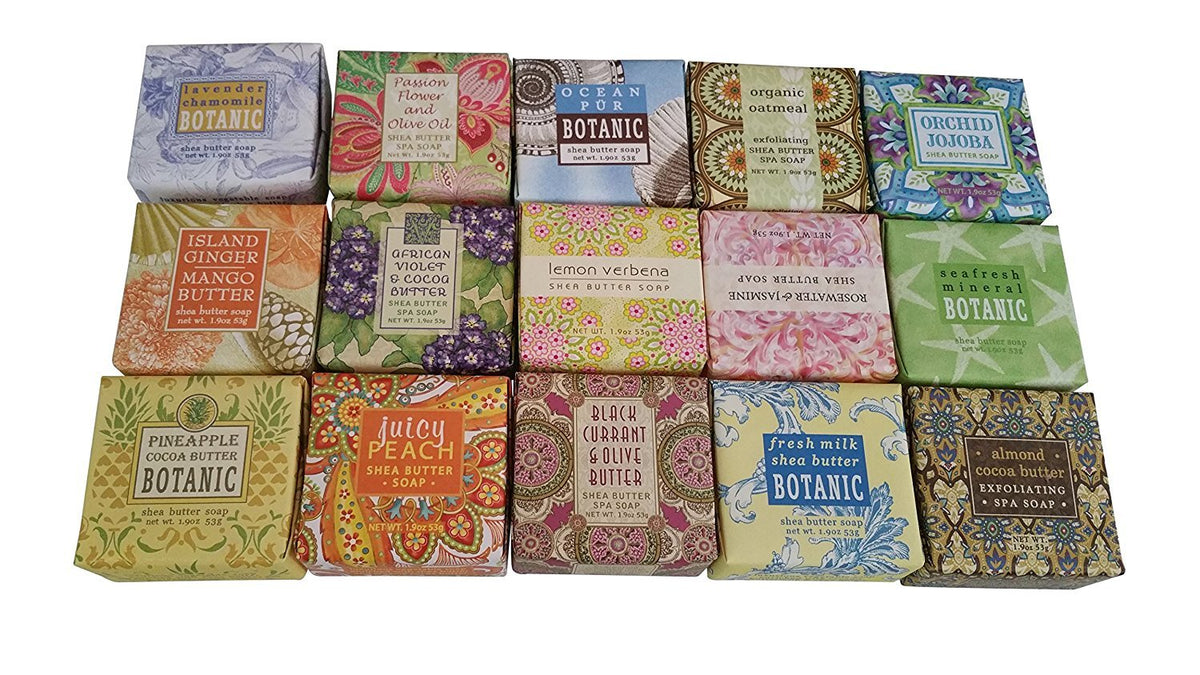 Greenwich Bay Soap Sampler: 15 mini bars for gifting and daily luxury