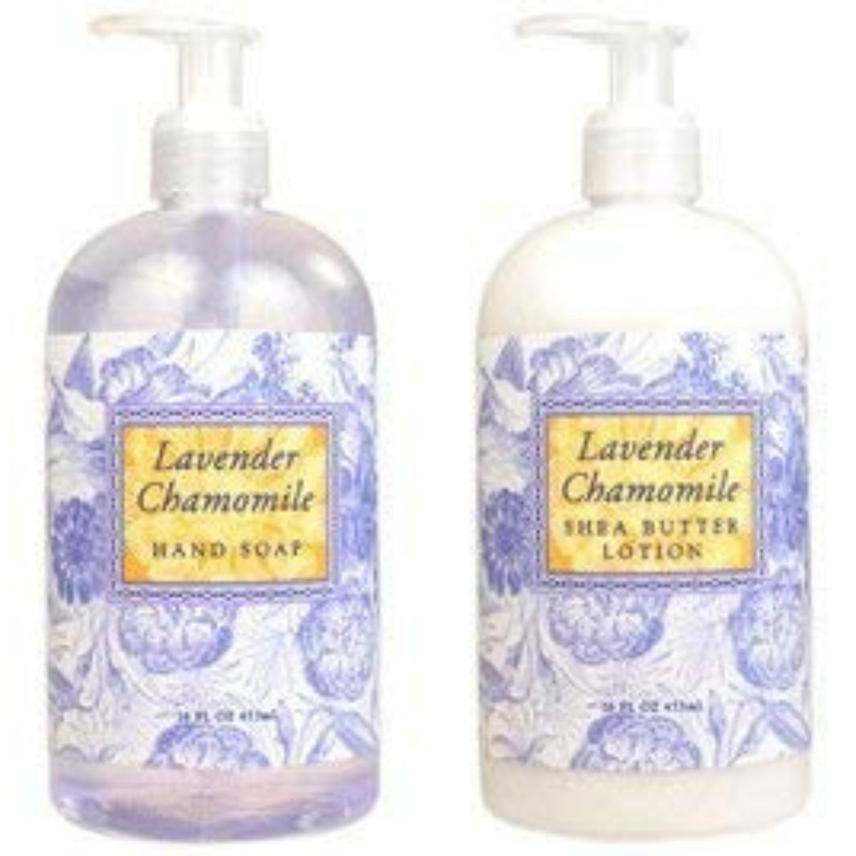 Greenwich Bay Trading hand soap bottle with lavender chamomile scent for gentle cleansing.
