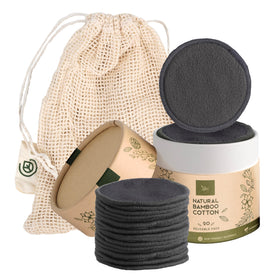 Greenzla dark charcoal pads for gentle makeup removal and skincare.