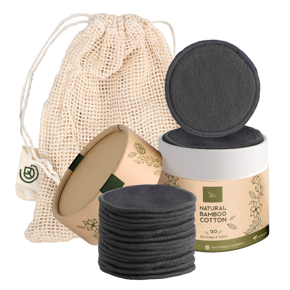 Greenzla dark charcoal pads for gentle makeup removal and skincare.