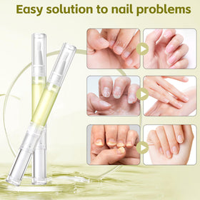Grenben Nailz Growth Pen brush application on nails for precise nourishment.