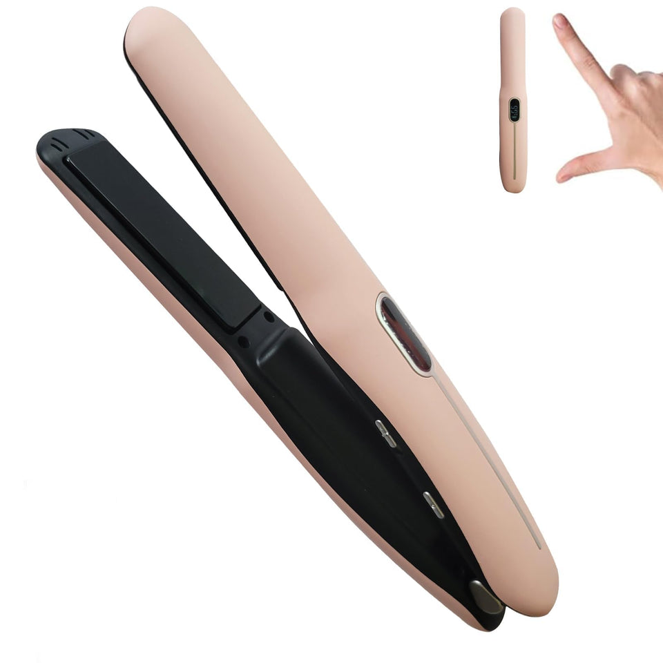 Grente cordless hair straightener with ceramic plates for smooth, snag-free styling on the go