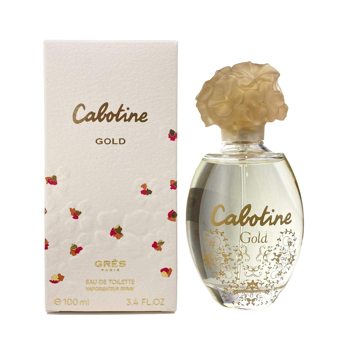 Gres Cabotine Gold bottle 100ml elegant fragrance for daily wear.
