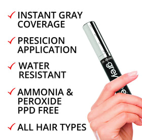 Greyfree temporary hair color spray for quick, non-permanent gray concealment.
