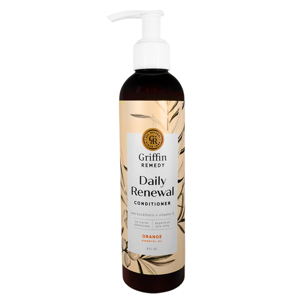 Griffin Remedy Daily Conditioner in pump bottle provides lightweight moisture and smooth manageability.