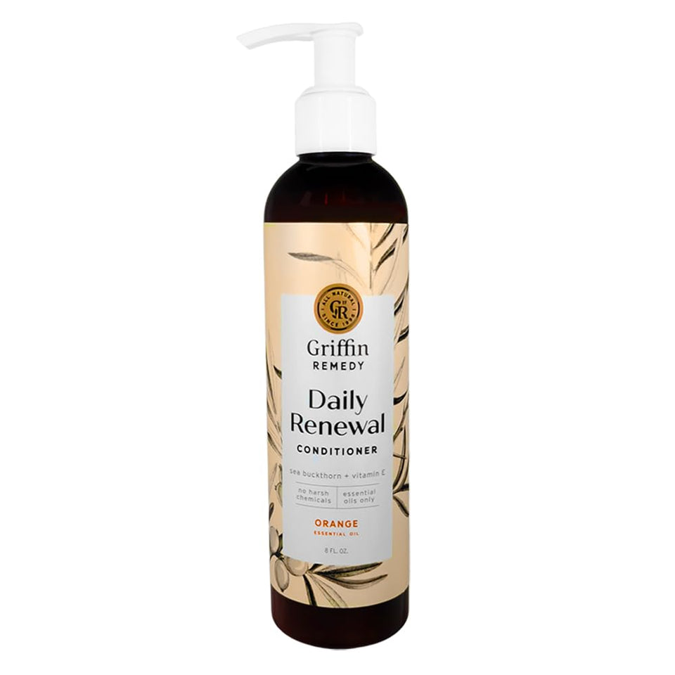 Griffin Remedy Daily Conditioner in pump bottle provides lightweight moisture and smooth manageability.