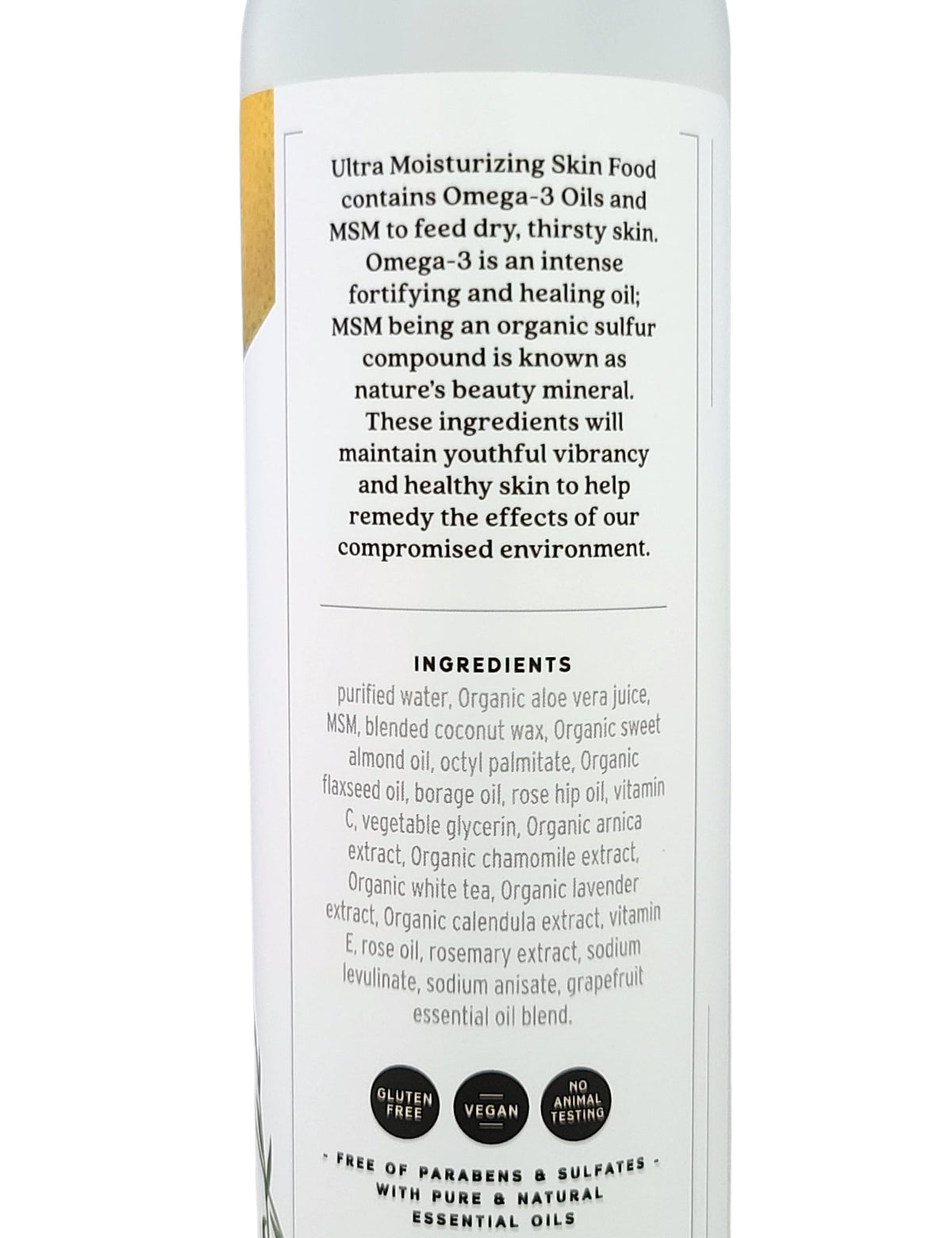 Griffin Remedy Omega-3 lotion on skin with grapefruit scent for refreshing moisture.