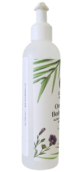 Griffin Remedy Omega-3 Body Lotion massaged into dry hands
