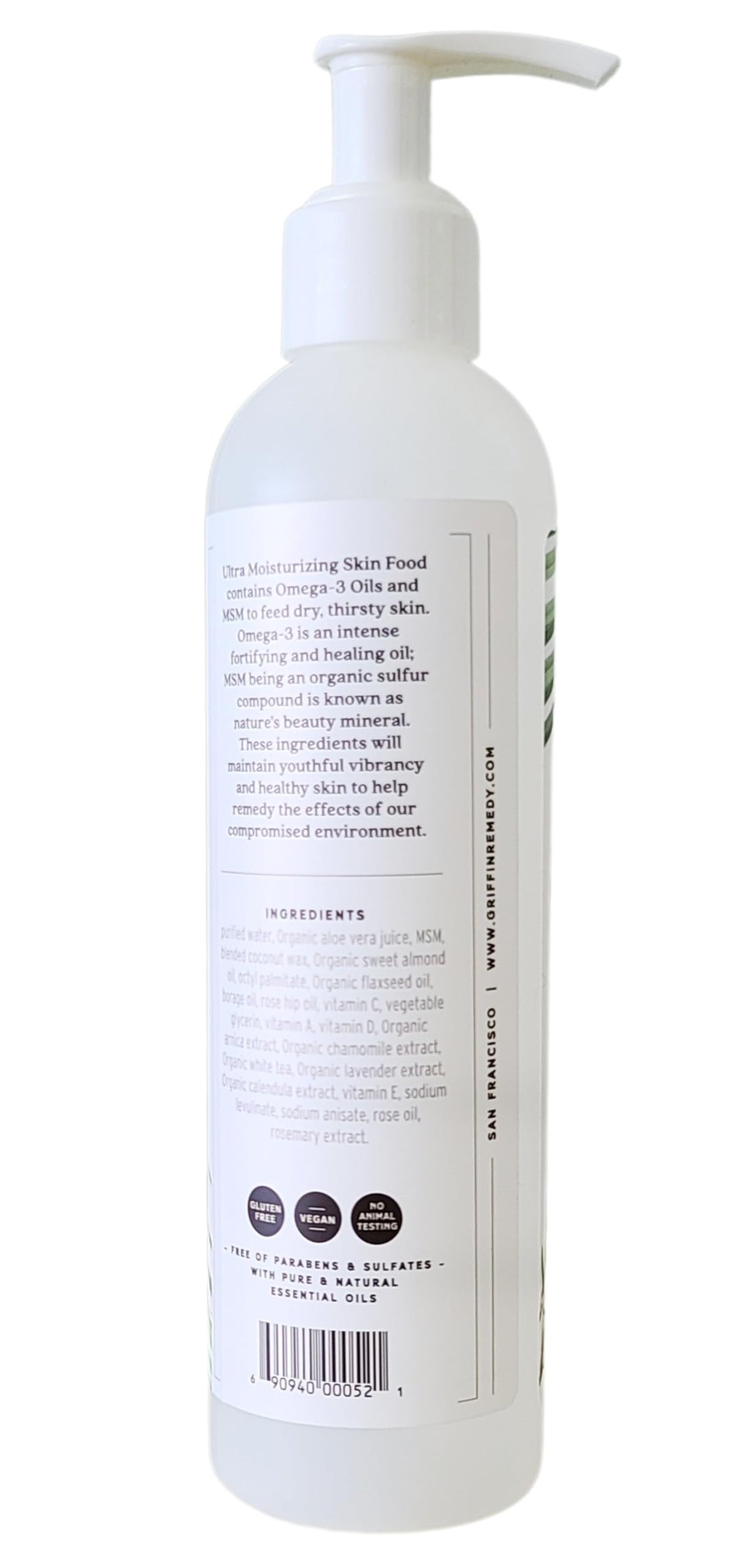 Griffin Remedy Omega-3 Body Lotion unscented texture promoting hydration