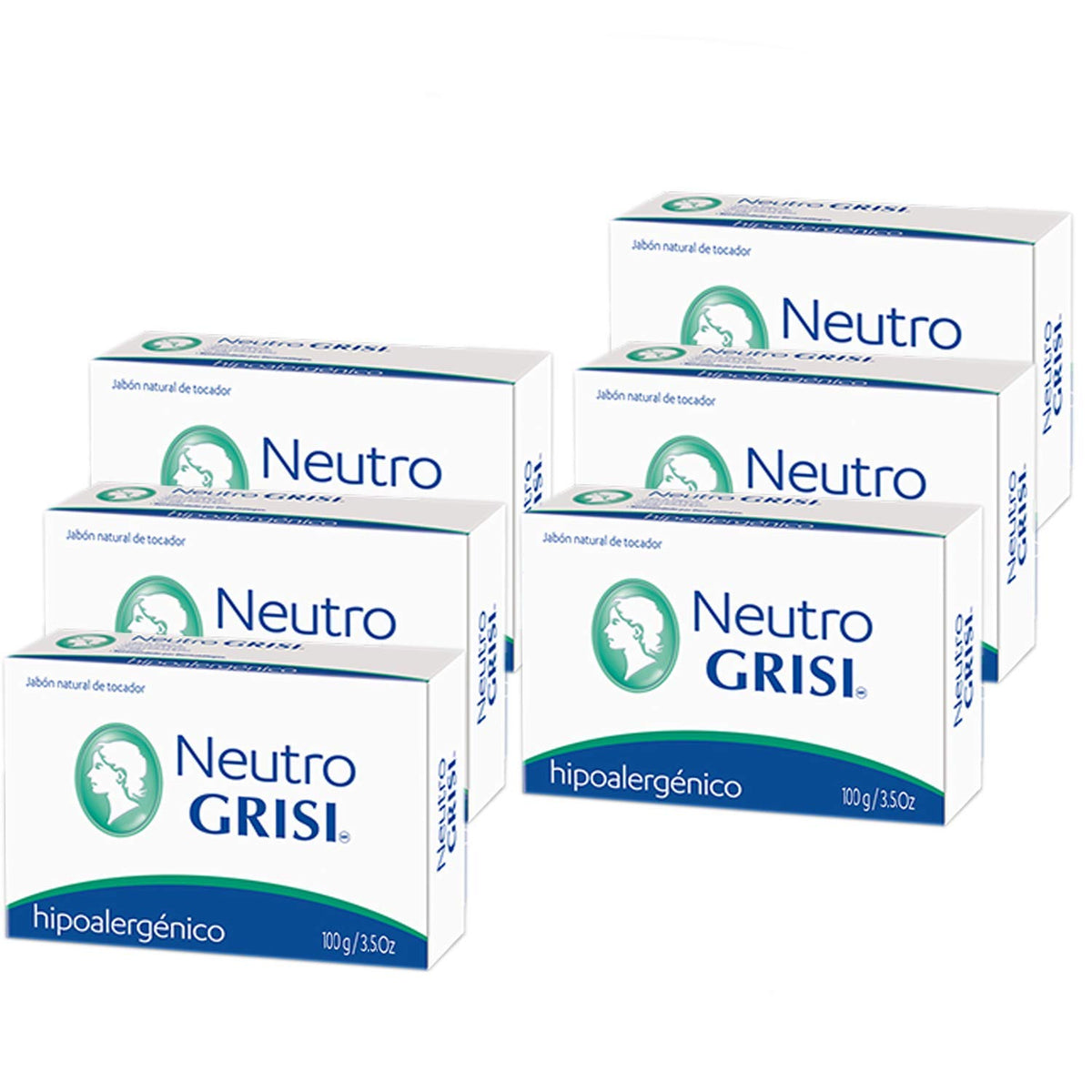 Grisi Neutral Soap 6-pack for sensitive skin and daily cleansing