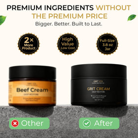 GRIT CO grass-fed tallow ingredients label highlights natural nourishment