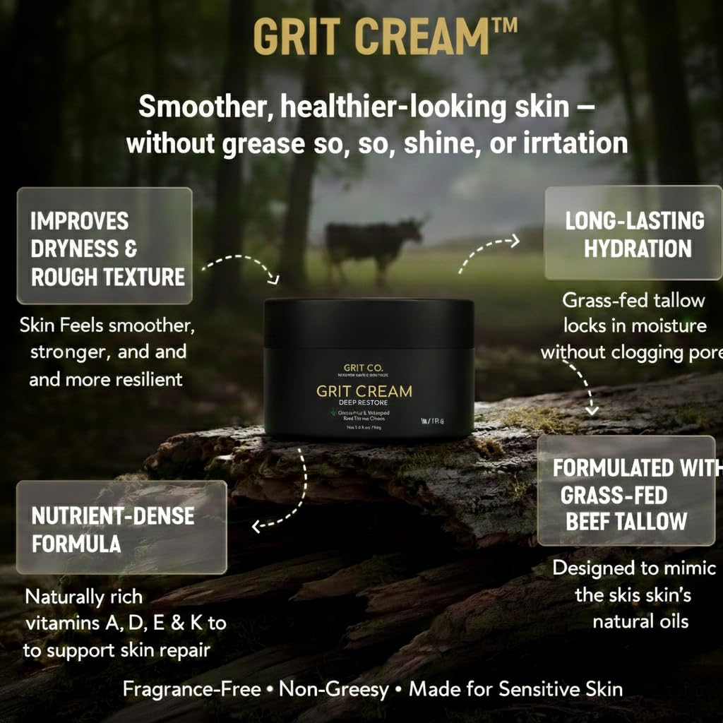 GRIT CO post-shave balm image highlights soothing, fragrance-free care