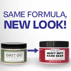 Grit Go heavy-duty hand cleaner lifting grease and oil from tough-work hands.