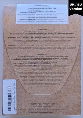 Grizzly Mountain Light Brown Dye mix showing natural shade options