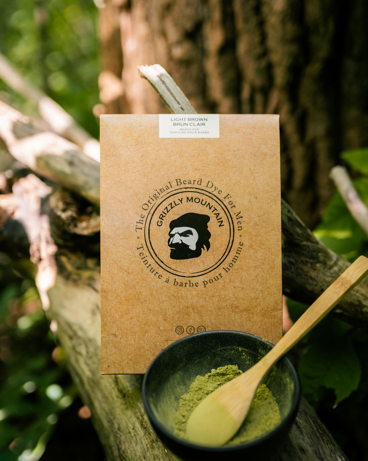 Grizzly Mountain Natural shade for even light brown beard color