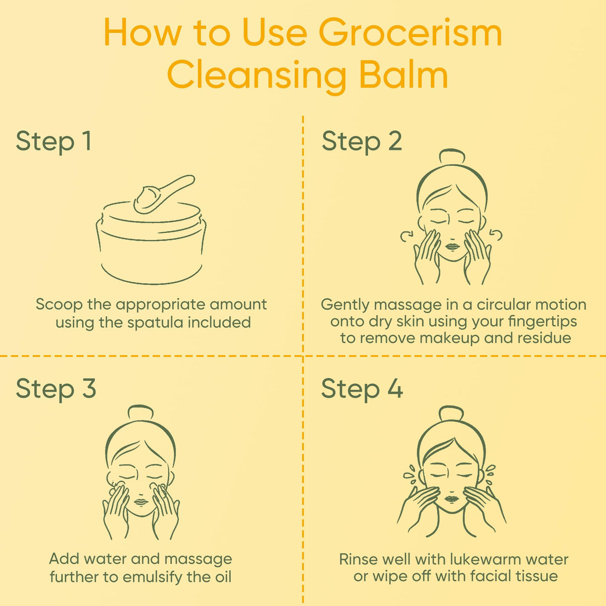 Grocerism Cleansing Balm rinse leaves skin hydrated and non-greasy.