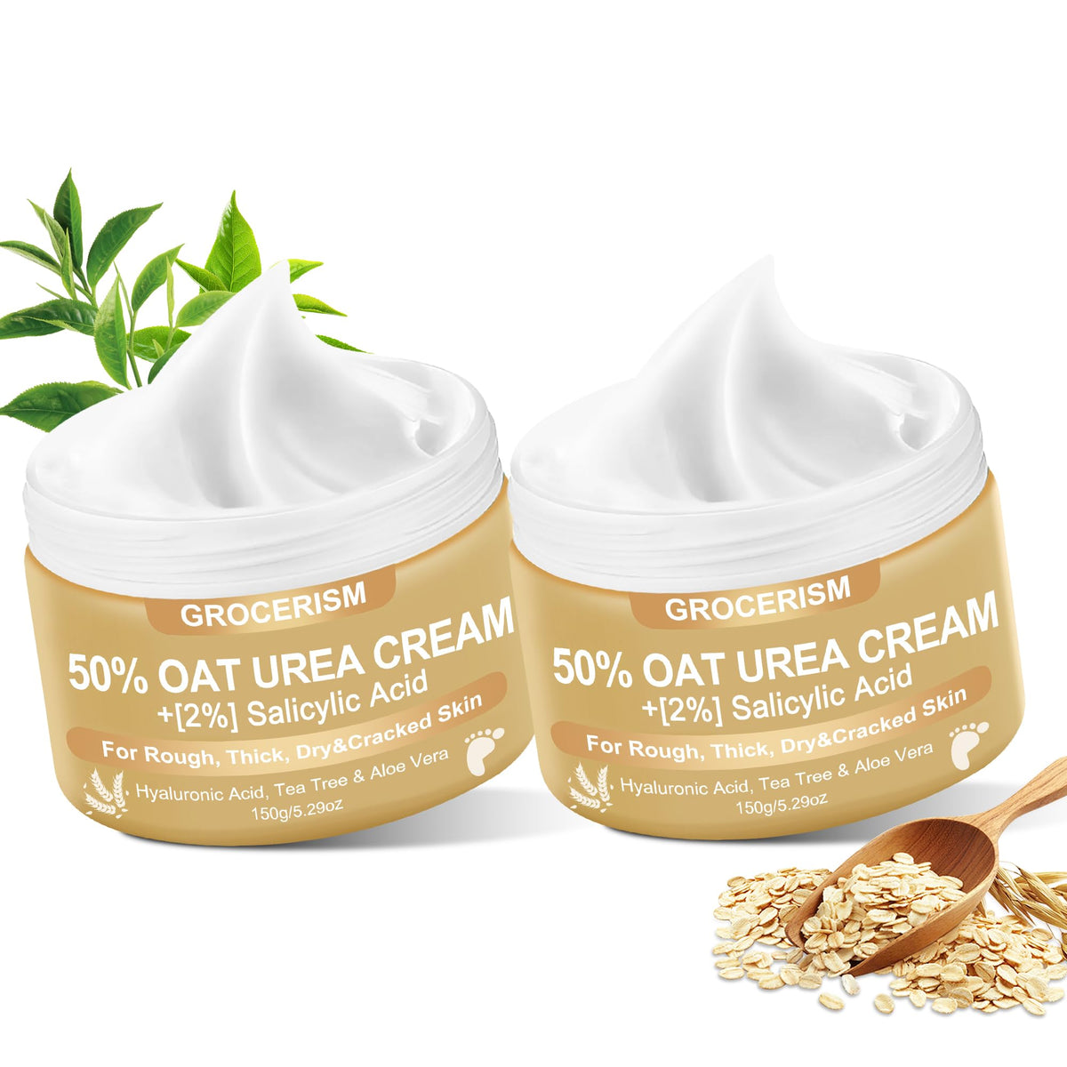 Grocerism Urea Cream 50% for feet—softening calluses and deep hydration.